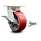 Service Caster 5 Inch Kingpinless Red Poly on Steel Wheel Caster with Brake and Swivel Lock SCC-KP30S520-PUR-RS-SLB-BSL - alternate 1